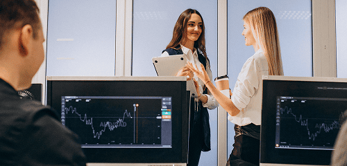 Professional business meeting in modern office